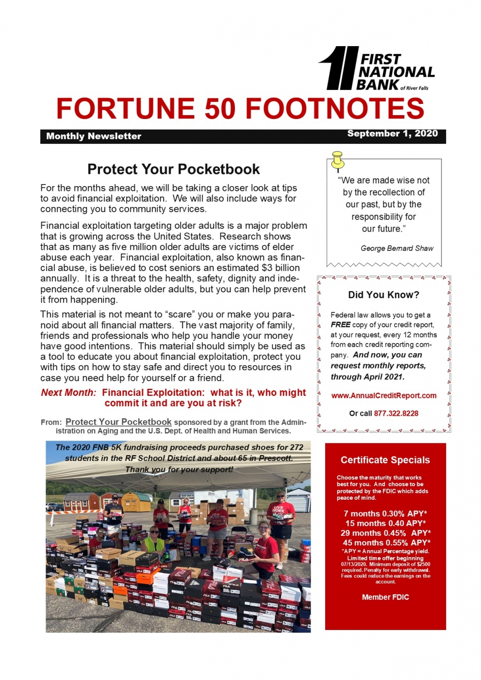 September 2020 Fortune 50 Newsletter - Back