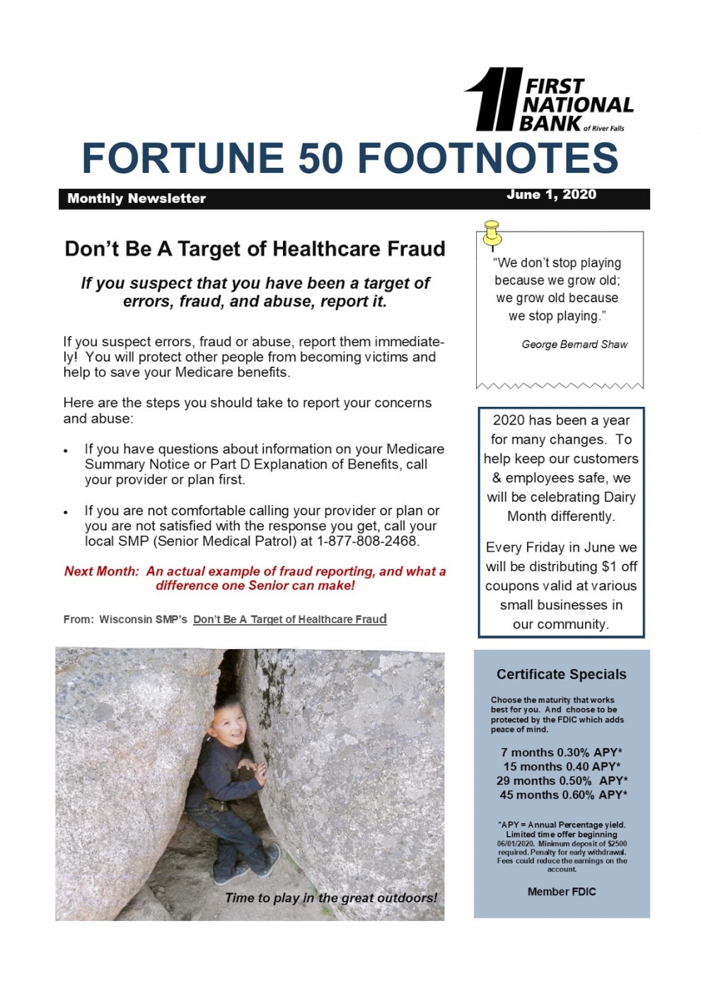 June 2020 Fortune 50 Newsletter - Front
